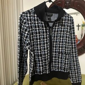 Rachel Zoe Black and White Bomber Jacket